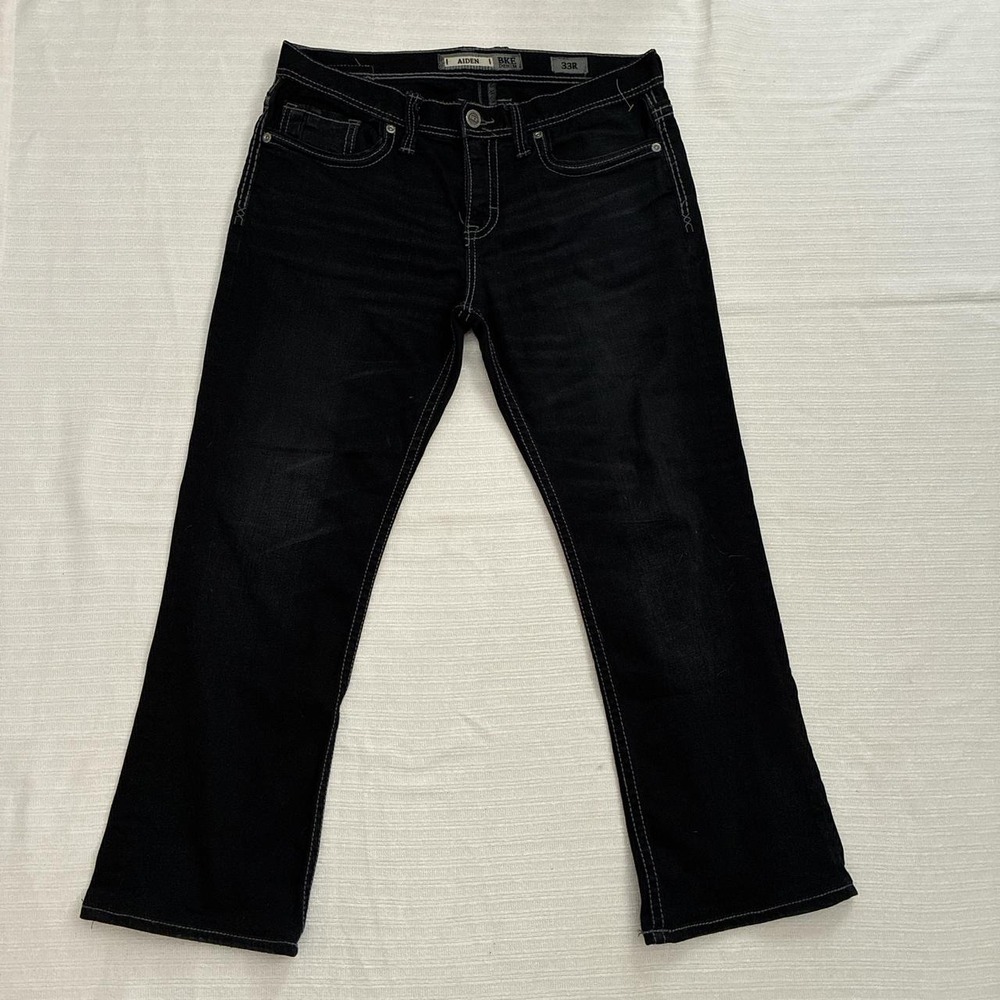 BKE Aiden Men's Jeans 33 x 29 Straight Leg Black